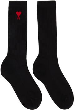 AMI | Black Ami de Cœur Socks商品图片,额外8.5折, 独家减免邮费, 额外八五折