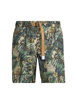 商品WHITE SAND | Belted-Waist Printed Swim Shorts,商家Saks Fifth Avenue,价格¥712图片