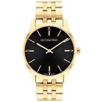 手表男ck精选, Calvin Klein | Men's Swiss Dressed Gold-Tone Stainless Steel Bracelet Watch 40mm商品图片 