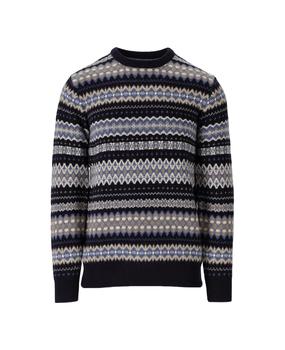 barbour, Barbour | Barbour Case Fairisle Blue Grey Crewneck Jumper商品图片 