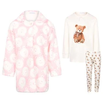 Story Loris | Teddies print terry bathrobe and pajamas set in pink and white,商家BAMBINIFASHION,价格¥1489