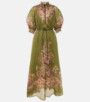 Zimmermann | Ottie Swing花卉苎麻纤维加长连衣裙 