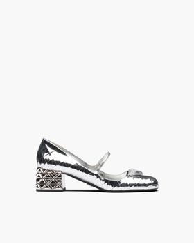 Prada | PRADA Metallic leather décolleté商品图片,8.3折