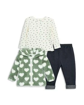 Little Me | Girls' Faux Sherpa Hearts Jacket, Top & Leggings Set - Baby 满$100减$25, 满减