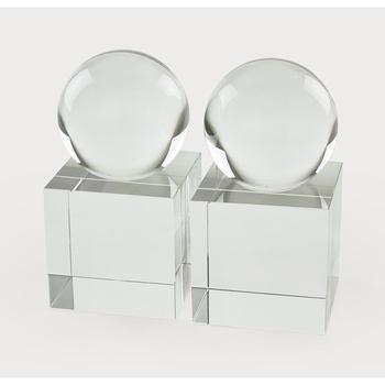 商品Tizo | Crystal Glass Block & Sphere Book End, Pair,商家Bloomingdale's,价格¥1475图片