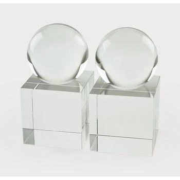 Tizo | Crystal Glass Block & Sphere Book End, Pair,商家Bloomingdale's,价格¥1597