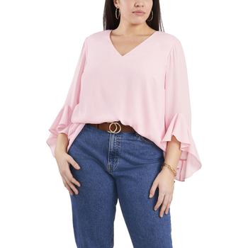 Crossover Culture, Vince Camuto | Vince Camuto Womens Plus Georgette V Neck Crossover Tunic Top商品图片 3.5折