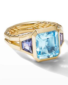商品Novella 18k 3-Stone Ring w/ Blue Topaz & Tanzanite, Size 8,商家Neiman Marcus,价格¥30658图片