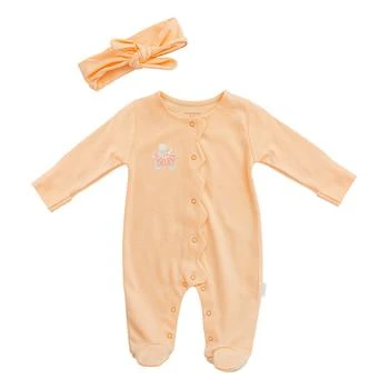 Andy Wawa | Orange Playmate Buttoned Babysuit & Headband,商家Premium Outlets,价格¥281