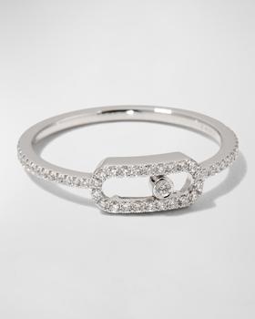 商品Messika | Move Uno 18K White Gold Diamond Pavé Ring, EU 53 / US 6.25,商家Neiman Marcus,价格¥11604图片
