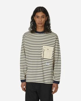 推荐Stripe Pocket Longsleeve T-Shirt Off White商品