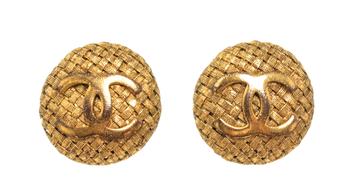 [二手商品] Chanel | Chanel Gold CC Earrings商品图片,
