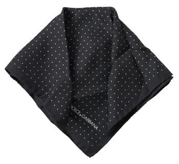 Dolce & Gabbana | Dolce & Gabbana Black Polka Dots Silk Square Handkerchief Scarf,商家SEYMAYKA,价格¥521