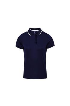 推荐Premier Womens/Ladies Contrast Coolchecker Polo Shirt (Navy/White)商品