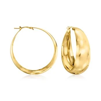 Ross-Simons | Ross-Simons Italian 18kt Gold Over Sterling Flat-Edge Hoop Earrings,商家Premium Outlets,价格¥1531