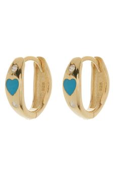 Gabi Rielle, Gabi Rielle | Sterling Silver Heart Crystal Huggie Hoop Earrings商品图片 4.8折