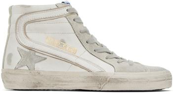 推荐White & Gray Slide Classic High-Top Sneakers商品