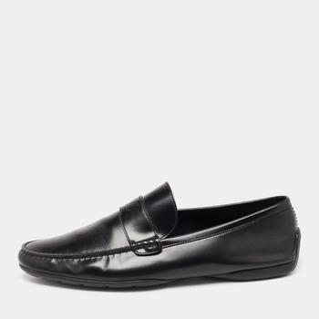路易威登男鞋直邮, [二手商品] Louis Vuitton | Louis Vuitton Black Leather Slip On Loafers Size 43商品图片 满1件减$100, 满减