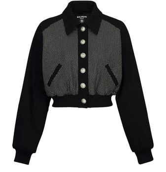 Balmain | 牛仔布和水晶短款轰炸机,商家24S,价格¥23050