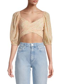 crossover, Lush | Crossover Floral-Print Crop Top商品图片 7.4折
