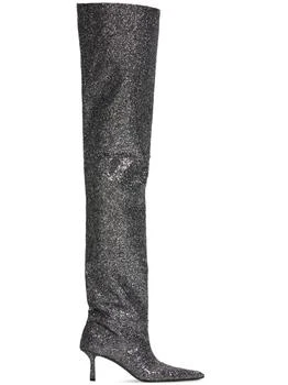 Alexander Wang | 65mm Viola Glittered Over-the-knee Boots 6折×额外7.5折, 额外七五折