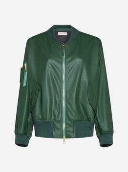 推荐Bardana faux leather bomber jacket商品