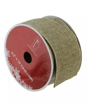 Northlight | Pack of 12 Faded Green and Brown Burlap Wired Christmas Craft Ribbon Spools - 2.5" x 120 Yards Total,商家Macy's,价格¥546