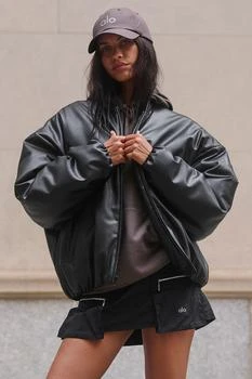 Alo | Faux Leather Premier Bomber - Black,商家Alo yoga,价格¥1528