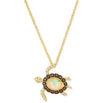 Le Vian | Chocolatier® Neopolitan Opal (1 ct. t.w.) & Diamond (1/2 ct. t.w.) Sea Turtle Adjustable 20" Pendant Necklace in 14k Gold,商家Macy's,价格¥37971