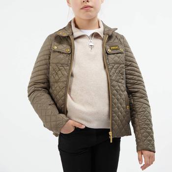 商品Barbour International Girls' Enduro Morgan Quilt Jacket - Harley Green图片