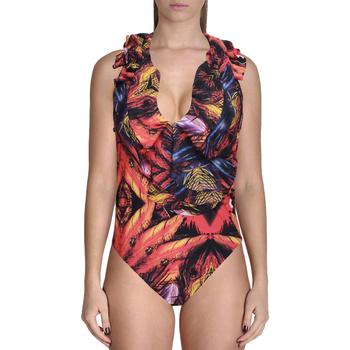 推荐Red Carter Womens Printed Ruffled One-Piece Swimsuit商品