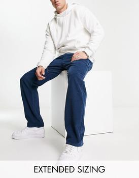 ASOS | ASOS DESIGN straight jeans in blue corduroy商品图片,