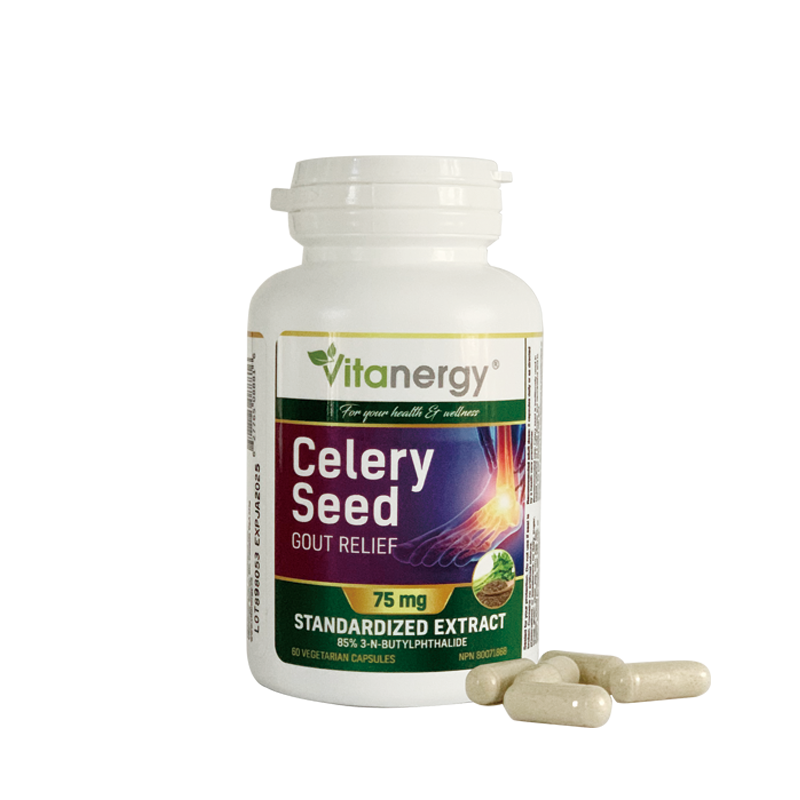 推荐加拿大Vitanergy维生能芹菜籽精华60粒/瓶 缓解痛风 降低尿酸 | Celery Seed VCAP 60商品