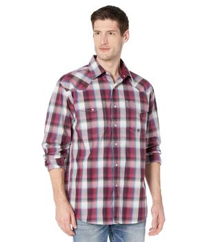 推荐Wine Plaid Western Shirt with Snaps商品