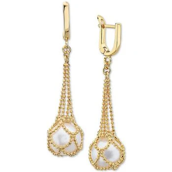 Effy | EFFY® Cultured Freshwater Pearl (10mm) Drop Earrings in 18k Gold Over Sterling Silver 4.4折×额外8折, 独家减免邮费, 额外八折