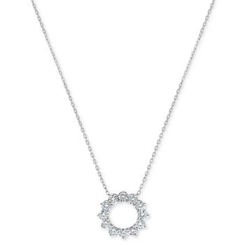 Macy's | Diamond Circle 18" Pendant Necklace (2 ct. t.w.) in 14k White Gold,商家Macy's,价格¥20947