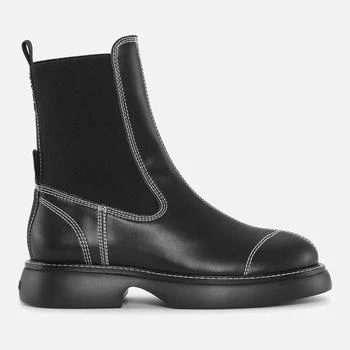 推荐Ganni Women's Everyday Mid Faux Leather Chelsea Boots商品