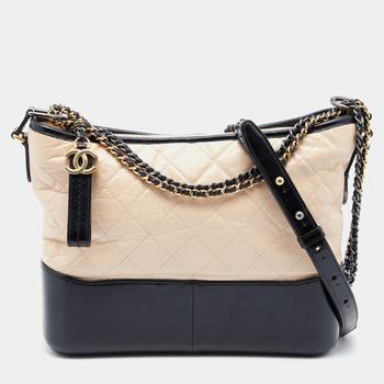 香奈儿包多少钱, [二手商品] Chanel | Chanel Beige/Black Quilted Aged Leather Medium Gabrielle Bag商品图片 8.7折, 满1件减$100, 满减