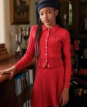 Ralph Lauren | Big Girls Cotton Polo Cardigan Skirt Set,商家Macy's,价格¥618