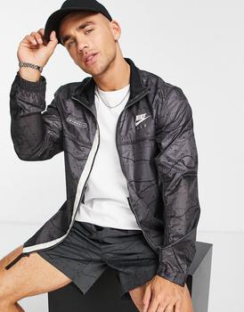 推荐Nike Air woven water-resistant printed track jacket in anthracite商品