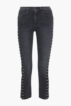 推荐Corset hook-detailed high-rise slim-leg jeans商品