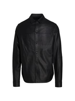 推荐Slim-Fit Leather Shirt Jacket商品