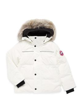 product Little Kid's Snowy Owl Coyote Fur-Trim Down Parka image