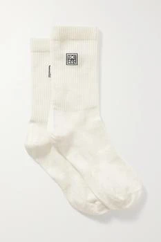Totême | 刺绣罗纹有机棉质混纺袜子（两双装）,商家NET-A-PORTER,价格¥583