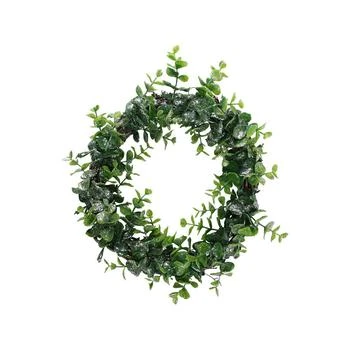 Northlight | 8.75" Sparkling Silver and Green Grass Decorative Christmas Wreath,商家Macy's,价格¥140