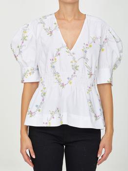 ganni floral pleated shirtdress, Ganni | Floral cotton shirt商品图片 8.5折, 满$250减$20, 满减