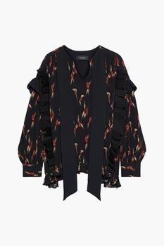 女士Isabel Marant, Isabel Marant | Willis ruffle-trimmed floral-print plissé crepe de chine blouse商品图片 3折