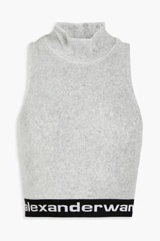 Alexander Wang品牌, 商品Cropped cotton-blend corduroy turtleneck top, 价格¥824