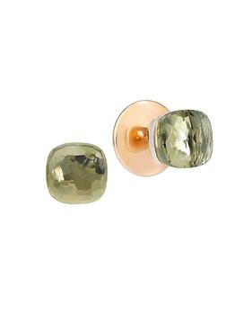 商品Prasiolite, 18K Rose & White Gold Stud Earrings图片