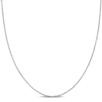 商品Amour | 1mm Diamond-cut Cable Chain Necklace In 14K White Gold - 18 In,商家Jomashop,价格¥1335图片